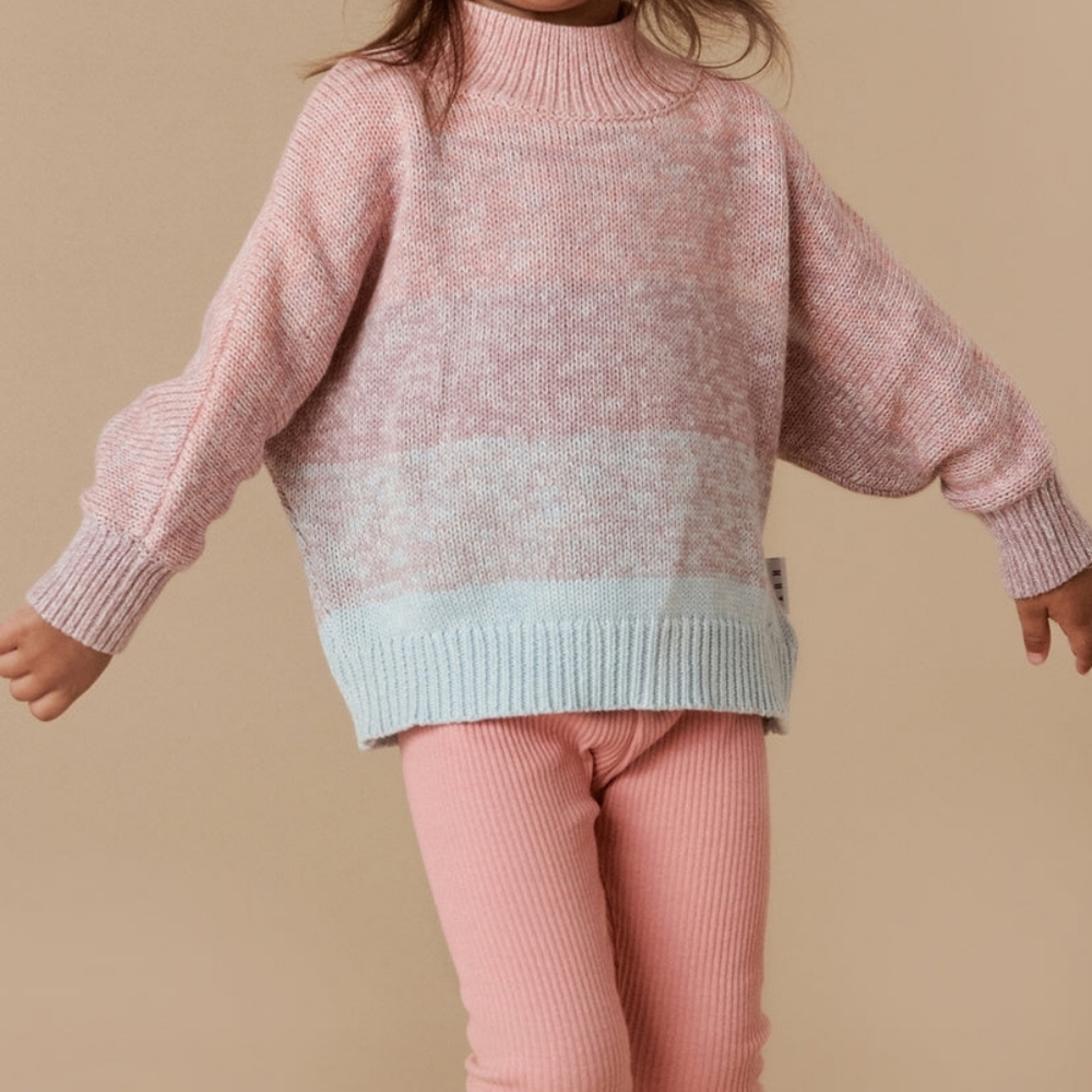 Huxbaby Girls Jewel Rainbow Stripe Knit Jumper